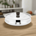 HANDI DISH WITH WOODEN HANDLES AND KNOB - HAMMERED (BIG) - Magike India