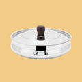 HANDI DISH WITH WOODEN HANDLES AND KNOB - HAMMERED (SMALL) - Magike India