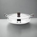 HANDI DISH WITH WOODEN HANDLES AND KNOB - PLAIN (SMALL) - Magike India
