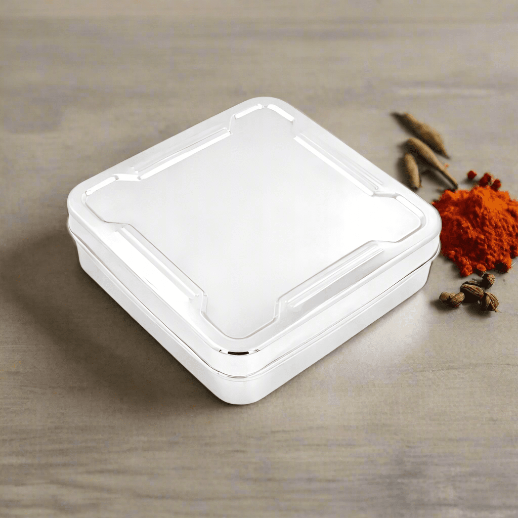 IMPERIAL SPICE BOX WITH SS LID - DESIGN (MEDIUM) - Magike India