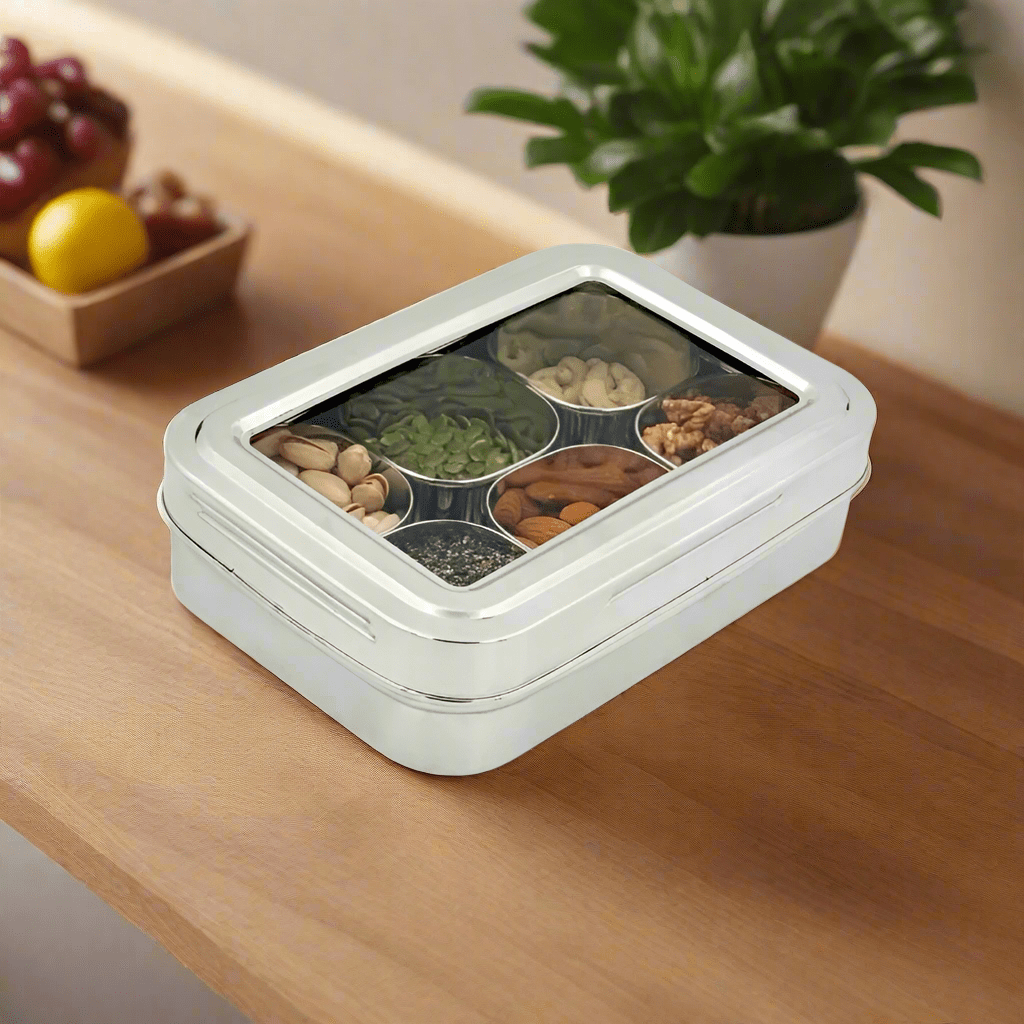 MAGIKE CUBE 6 SPICE/DRY FRUIT BOX - PLAIN - Magike India