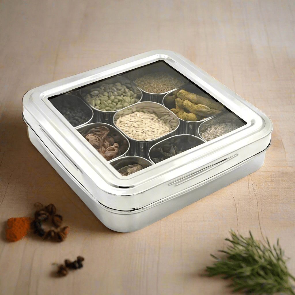 MAGIKE CUBE 9 SPICE/DRY FRUIT BOX - PLAIN (LARGE) - Magike India