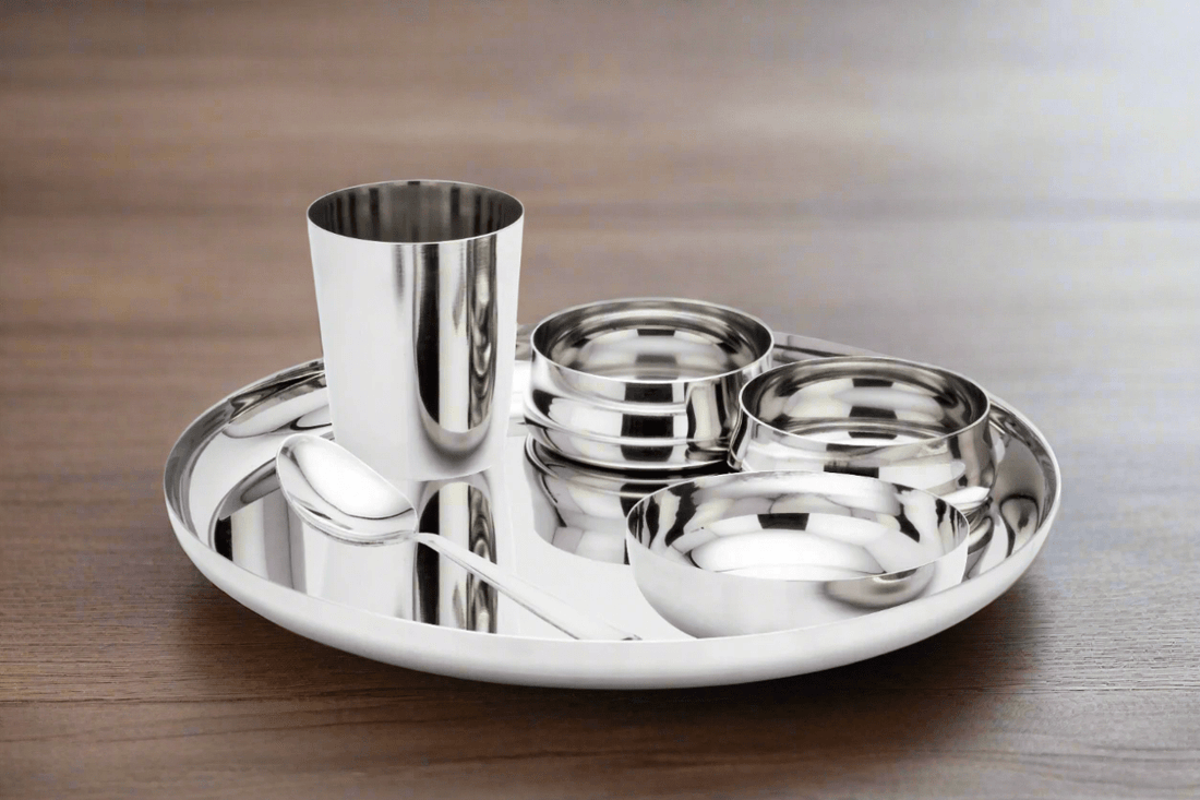 MAGIKE SS DINNER SET (PLAIN) - 6 PCS SET - Magike India